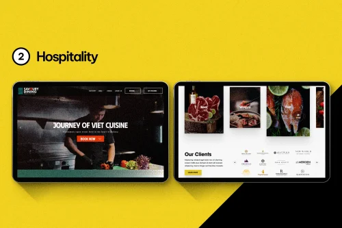 Hospitality website development Australia showcasing restaurant and client projects