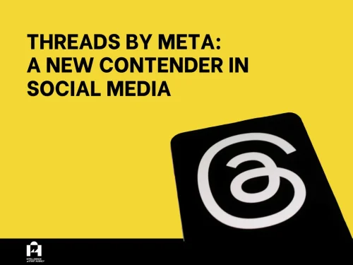 Threads by Meta logo and tagline promoting new social media platform